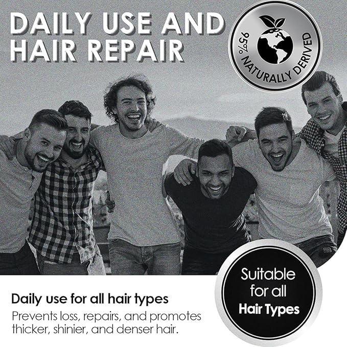 Men’s Root Stimulating Leave-In Serum for Thicker, Fuller-Looking Hair – Daily Vegan Hair Strengthener with Biotin, Caffeine & Saw Palmetto – Lightweight, Fast-Absorbing Formula