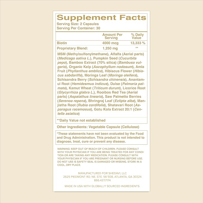 Iconic Natural Hair Vitamins for Fast Hair Growth - Pure Hair Supplements Formulated with Vitamins to Promote Thicker, Stronger Hair - Vegan Hair Care for Hair Loss - Non-GMO (60 Capsules)