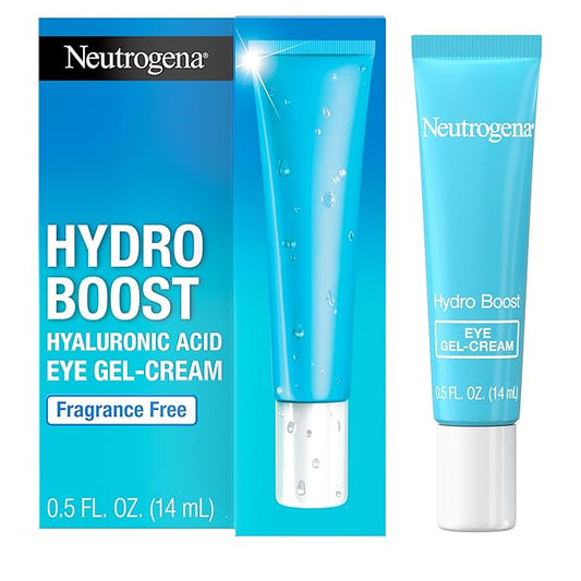 Neutrogena Hydro Boost Under Eye Cream, with Purified Hyaluronic Acid, Keeps Under Eye Area Looking Smooth & Hydrated, Fragrance Free and Non-Comedogenic, 0.5 oz