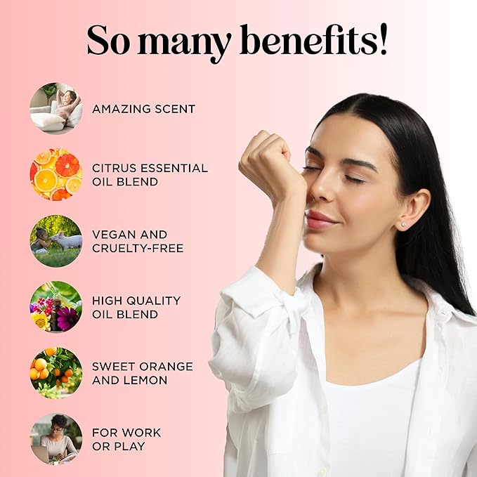 Citrus Essential Oils Blend for Diffuser - Invigorating Citrus Oil Diffuser Essential Oils with Energizing Lemon Orange and Lime Essential Oil - Pure Aromatherapy Oils for Diffuser Citrus Blend Oil