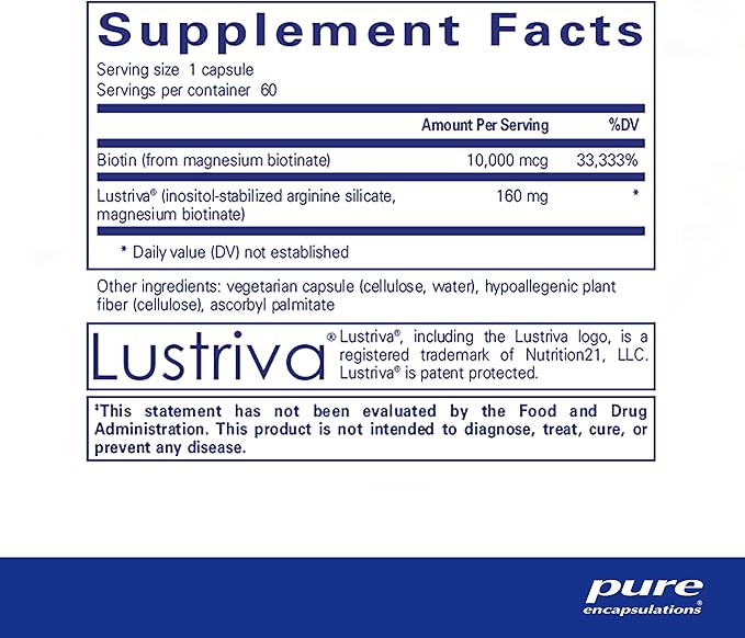 Pure Encapsulations Biotin Complex Hair & Skin | Biotin Complex for Healthy Hair and Skin Support | 60 Capsules
