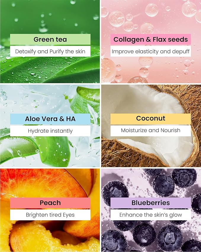 PLANTIFIQUE Superfood Under Eye Patches – 24 Pairs with Hyaluronic Acid for Dark Circles & Puffy Eyes – Anti-Aging Skincare Gel Mask, Gift for Women & Men