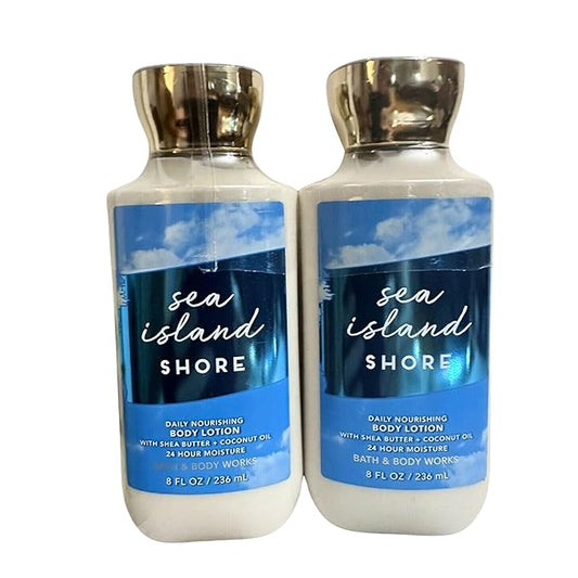 Bath and Body Works Body Lotion, Set of 2, 8oz Each (Sea Island Shore)