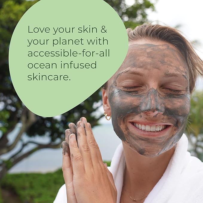 Sea Kelp Mud Face Mask Skincare Activated Charcoal & Bentonite Clay Detox & Repair Facial Mask Calming Hydration Boost - Turmeric & Aloe Daily Glow Essentials for Women & Men - 2oz
