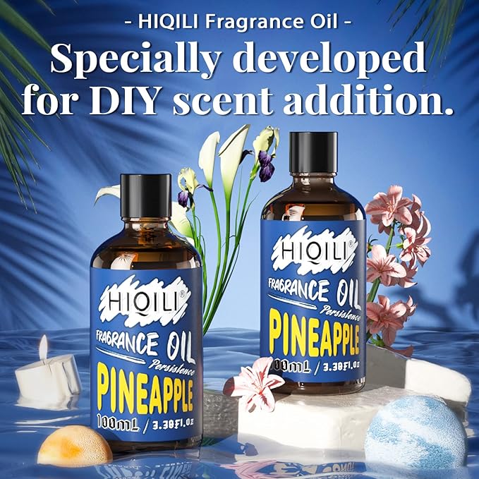 HIQILI Pineapple Essential Oil - Pure Fruit Fragrance Oil for Diffuser, Freshing, Candle Soap Lotion Making, Home Scent, 3.38 Fl Oz Halloween Thanksgiving