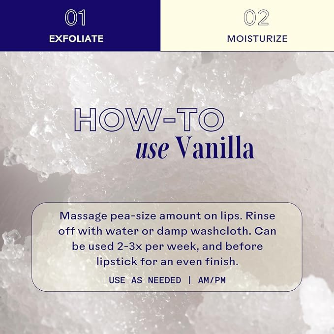 Three Ships Vanilla Lip Exfoliator – Vegan Lip Polish & Moisturizer – As Seen on TV – Soothing, Hydrating & Reviving Natural Lip Scrub for Dry, Damaged Lips, 15g