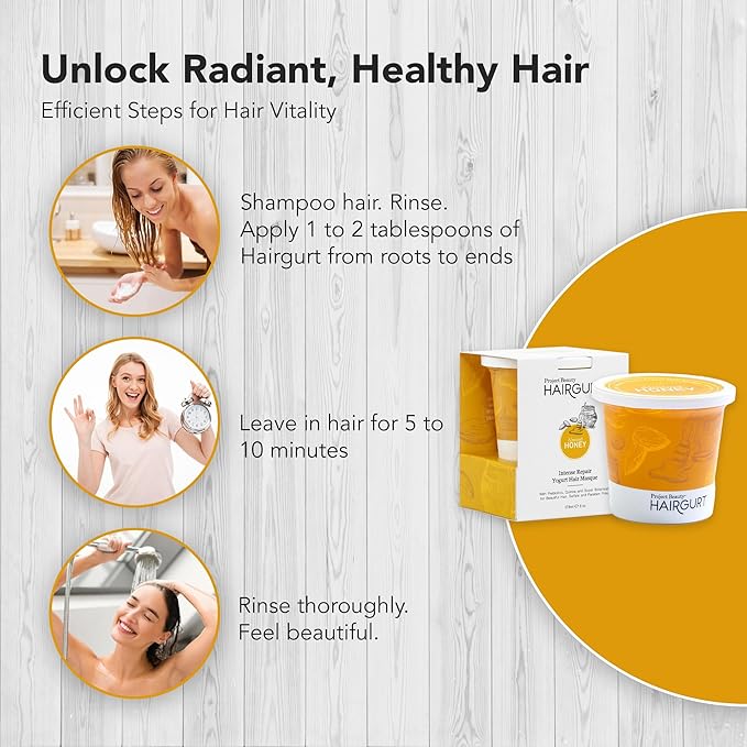 Intense Repair Yogurt Deep Conditioner Treatment Hair Masque - Best Hair Mask for Thicker, Fuller Hair, Organic Oils for Bleached Hair, Protein Hair Mask With Prebiotics, Anti Frizz Hair Mask