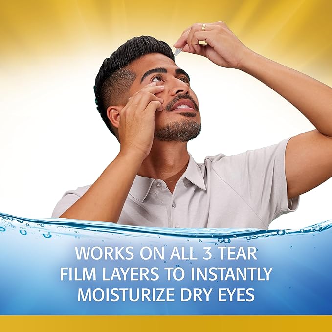 Refresh Optive MEGA-3 Lubricant Eye Drops Preservative-Free Artificial Tears, 0.01 fl oz (0.4 mL), 60 Single-Use Containers