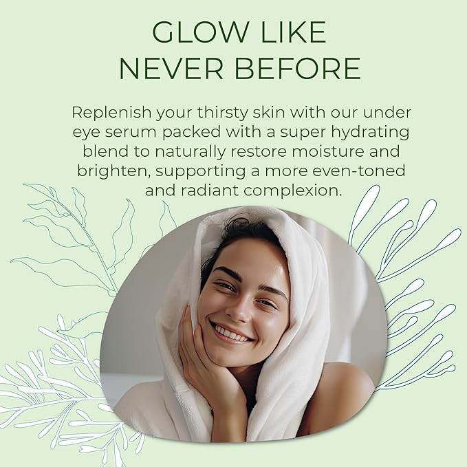 Bakuchiol Kelp Eye Serum Plant-Based Skincare Naturally Boosts Under Eye Glow Targets Deep Wrinkles & Supports Smooth Skin - Retinol Alternative for Women or Men, Vegan - .5 oz