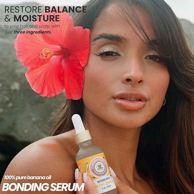 Hair & Scalp Bonding Serum - Repairs, Strengthens & Boosts Hair - Protects Against Damage - Infused with Banana Oil for All Hair Types - Enhances Softness & Shine - 1 Count