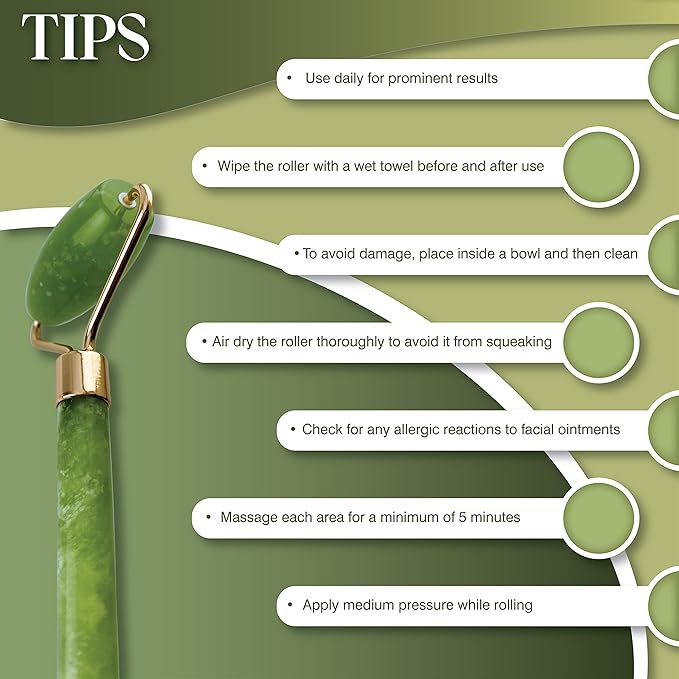 Jade Face Roller - Green Gua Sha Face Roller Kit for Skin Care | Kit Includes Jade Face Roller & Scraper Tool, Face Sponge, Scented Candle, & Crystal Essential Oil Bottle