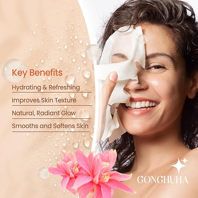 Korean Bio Cellulose Face Mask Sheet for Deep Hydrating, Soothing, and Refreshing Skin – Facial Mask for Women and Men, Self-Care Sheet Mask for All Skin Types (5 Sheet)