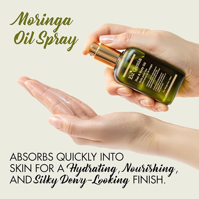 Eu'Genia Shea Face, Lip & Body Shea & Moringa 3-PC Gift Set – Hydrating Lip Balm, Nourishing Body Oil, 12oz Dermatological Shea Butter – Natural Skincare