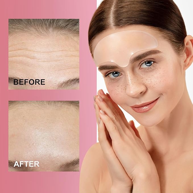 Reusable Wrinkle Patches - Silicone Fusion Treatment Forehead Patches for Brow Lift, Wrinkle Smoothers, Reduce Frown Lines & Face Lift - 3 Pack (Forehead)