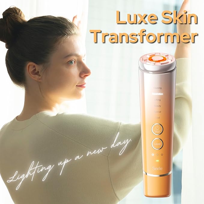SEELE 6-in-1 Luxe Skin Transformer, Rapid Firming & Radiance, Wrinkle Smoothing, Deep Hydration, Neck Lift & Eye De-Puffing – Your Anti-Aging Solution., Apricot Crush