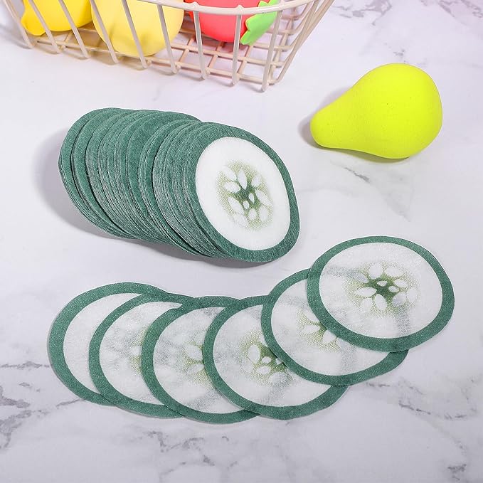 100pcs Under Eye Pads Disposable Cucumber Print Non-Woven Eye Patches Eyelash Pad DIY Eye Care Tool for Home Travel and Salon