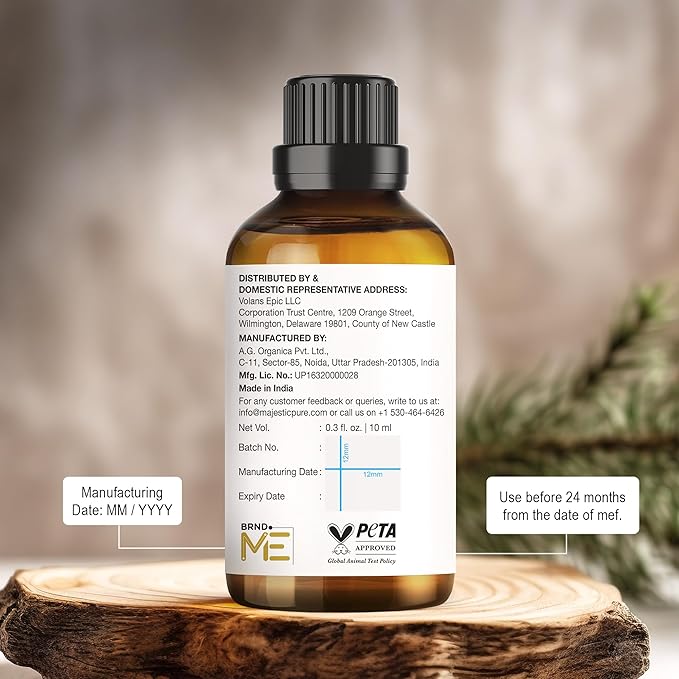 Majestic Pure Peppermint Essential Oil - 100% Pure Peppermint Oil for Aromatherapy, Massage & Topical Uses, Perfect for Diffuser & Essential Oil Diffuser - 0.33 fl. oz