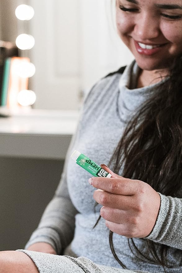 Eco Lips Organic Hemp Lip Balm with Beeswax, Coconut Oil, Vitamin E to Soothe Chapped Lips. 100% Plastic-Free Plant Pod Packaging (Vanilla, 6-Pack)