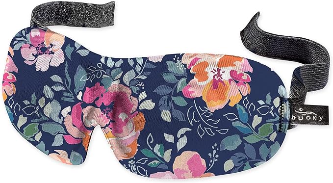 Bucky 40 Blinks No Pressure Eye Mask for Travel & Sleep, Midnight Floral, One Size
