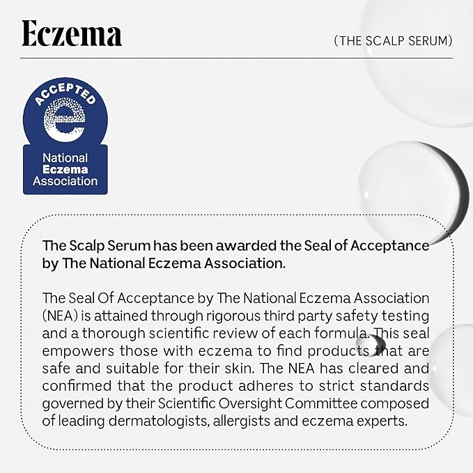 Nécessaire The Scalp Serum. 5% Capixyl™ + 1% Hyaluronic Acid For Fuller, Thicker, Healthier Hair. Fragrance-Free. Approved by the National Eczema Association. 1 fl oz
