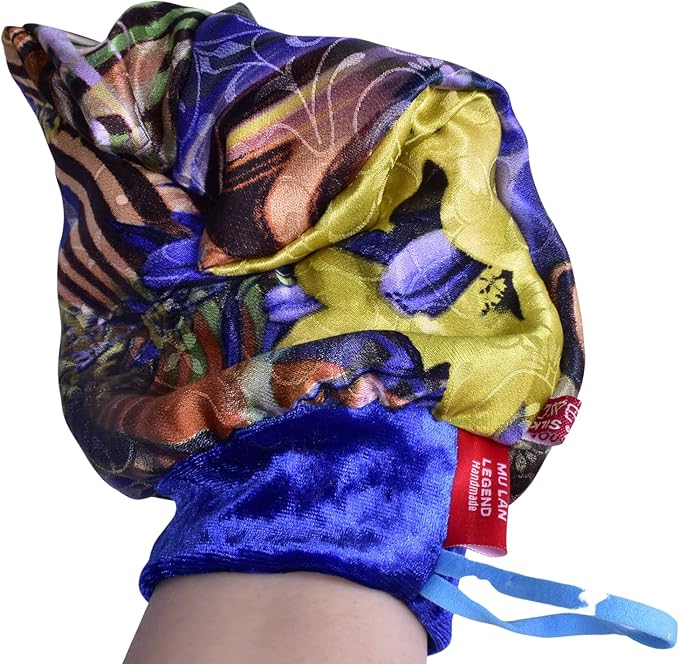 Mu LAN Legend Handmade Embossed Silk Exfoliation Mitt Polish Scrub (Blue Ocean Weave)