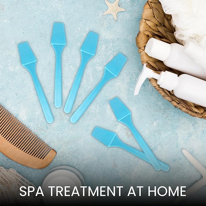 200pcs PANA Cosmetic Make Up Disposable Plastic 2.5" Spatulas Skin Care Facial Cream Mask Spatula (BLUE-200 Pieces in a Box)