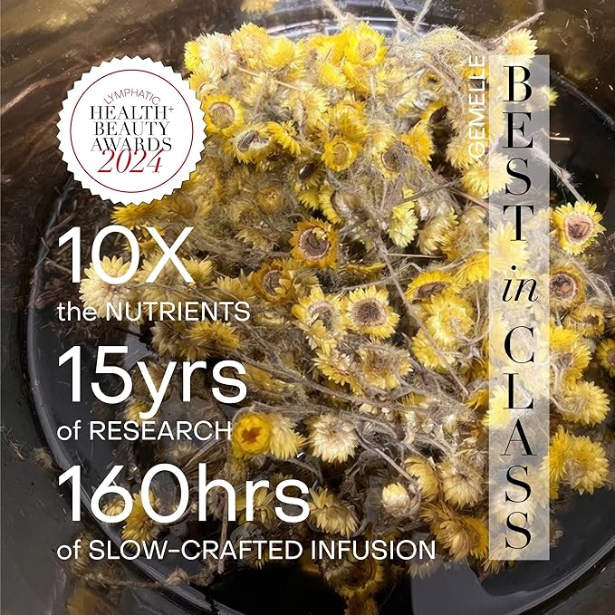 GEMELLE Lymphatic Anti-Aging Face Oil | 6x Award winner | Vitamin C,E & A | Moisturize, Repair & Protect | Bakuchiol, Sea Buckthorn & More! | Organic, Natural, Clean Beauty | Starter, Travel 15ml