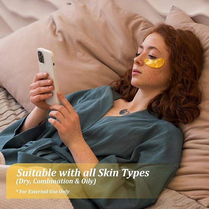 Beauty Golden Under Eye Patches (60 Pairs) - Under Eye Mask for Face Collagen Skin Care Products, Treatment for Dark Circles, Puffy Eyes, Refreshing, Revitalizing, Travel, Wrinkles