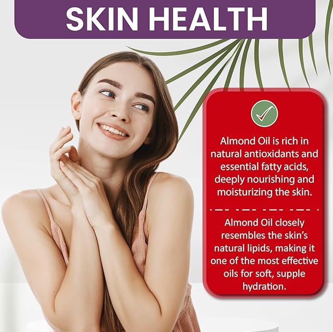 Dr Joe Lab Bitter Almond Oil - 16 oz - Pure, All Natural, Non GMO, Carrier Oil - for Skin, Hair, Body, Nails, Face, Arms & Legs - Hydrates, Nourishes, Moisturizes