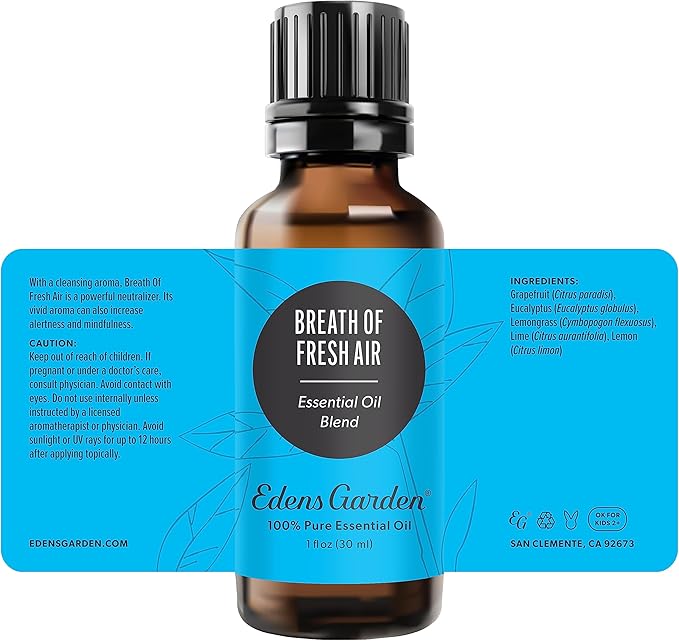 Edens Garden Breath of Fresh Air Essential Oil Blend- 100% Pure Premium Grade, Undiluted, Natural, Therapeutic, Aromatherapy, The Best for Skin, Humidifiers, Candle 30 ml (1 fl oz)