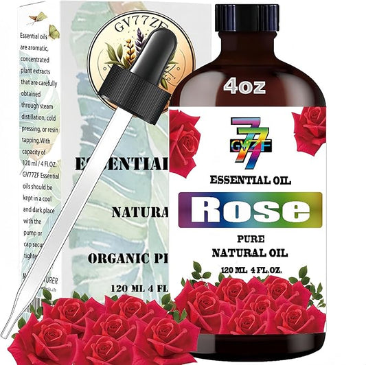 Rose Essential Oil (4 oz/120 ml) - Rose Oils Used in diffusers, humidifiers, Home Baths, Cleaning Products, Yoga, DIY Soaps and DIY Scented Candles