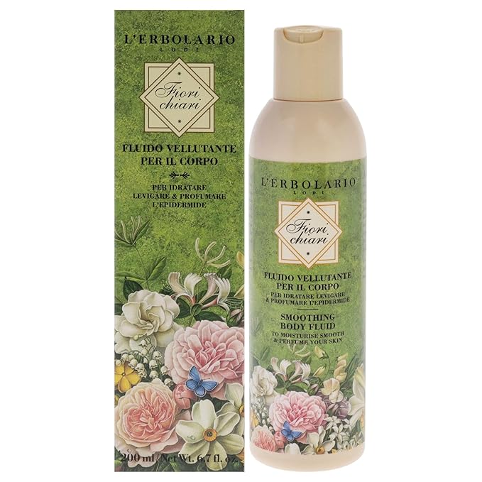 LErbolario Fiorichiari Smoothing Body Fluid, 6.6 oz - Body Lotion - With Extracts of White Lily - Floral Fruity Scent - Moisturizing - Cruelty-Free