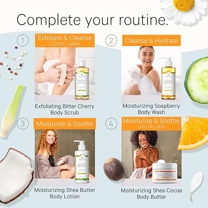Tree to Tub Shea Body Butter for Dry, Extremely Dry, Sensitive Skin - Moisturizing Body Cream for Women & Men, Hydrating Body Lotion Moisturizer w/Vitamin C, Organic Cocoa, Citrus Scent