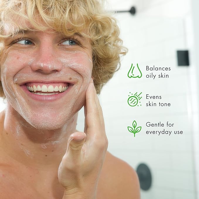 Tiege Hanley Men's Acne Treatment System (Level 1), TiegeClear Acne Essentials Routine for Smooth & Hydrated Skin - Includes Sal Acid Wash, Glycolic Acid Pads, and Acne Serum - All Skin Types