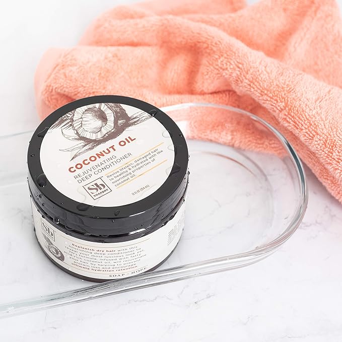 Soapbox Deep Conditioner, Hydrating & Rejuvenating Coconut Oil Treatment for Natural, Curly, Dry or Damaged Hair, Vegan Conditioner Harsh Sulfate, Paraben & Cruelty & Silicone Free, 12 Fl Oz