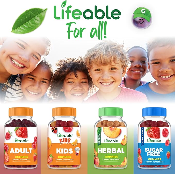 Lifeable Sugar Free Kids Biotin Gummies | 5000mcg | Great Tasting Biotin Supplement | Biotin Gummies for Hair Growth, Skin and Nail Health | Hair Vitamins for Kids, Boys, Girls | 90 Gummies