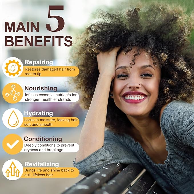 Collagen+Keratin Hair Mask - Deep Repair for Damaged Hair with Argan Oil and Vitamin E - Hydrating Treatment for Dryness and Damage-150 ml (Refreshing), Yellow (5.07 Fl Oz (Pack of 1), Fresh)