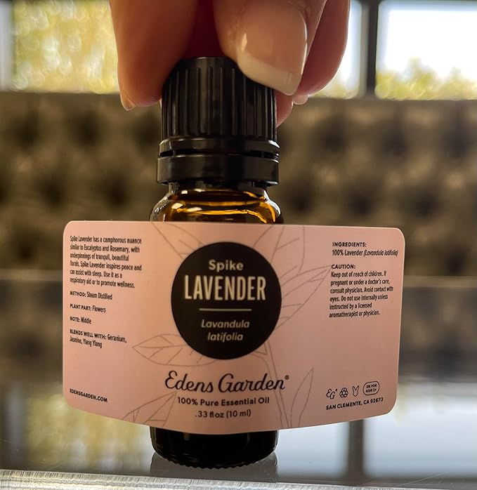 Edens Garden Lavender- Spike Essential Oil- 100% Pure Premium Grade, Undiluted, Natural, Therapeutic, Aromatherapy, The Best for Diffuser, Candle, Laundry, Humidifiers 10 ml (.33 fl oz)