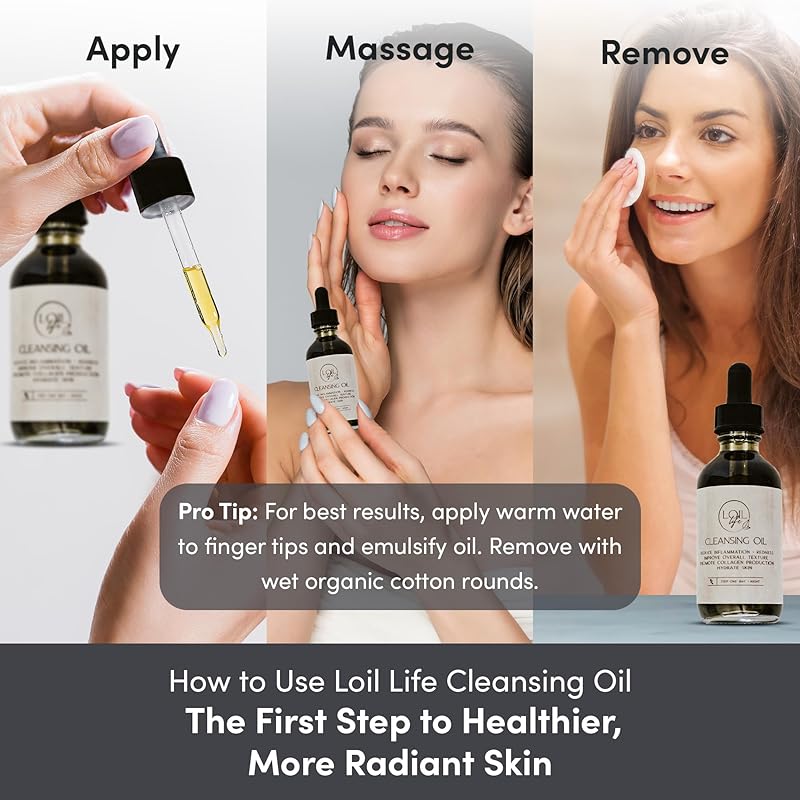 Cleansing Oil – Promotes Radiant, Healthy Skin | Natural Face Wash & Makeup Remover for All Skin Types | Deeply Moisturizing Formula | 2oz