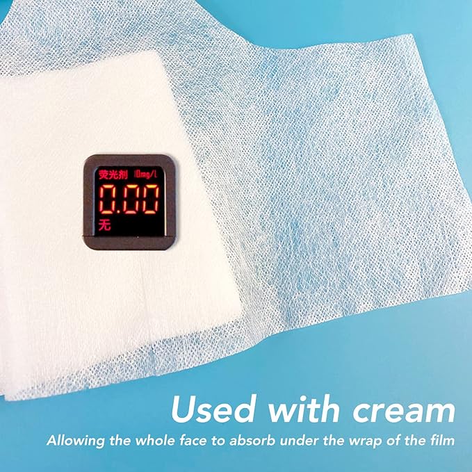 Brrnoo 50 Pcs Disposable White Silk Facial & Neck Mask Paper, Pre-Cut Facial Mask Sheets, Light Silk Material, Spa Skin Care