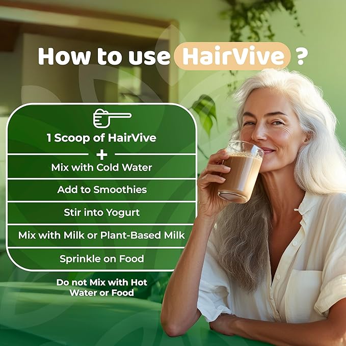 HairVive Hair Supplements for Hair Growth - Hair Vitamins for Women & Men - with Biotin, Collagen, Keratin, Hyaluronic Acid, Zinc, Selenium & More - 3.39 Oz - 30 Servings - Apple Pie Flavor