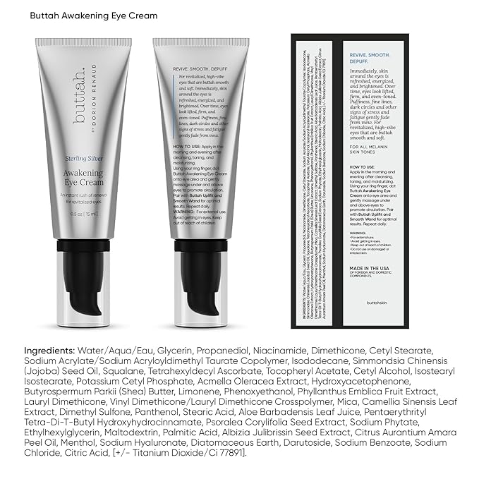 Buttah Skin Awakening Eye Cream for Dark Circles and Puffiness - Anti Aging Eye Care Cream - Eye Cream For Wrinkles - Nourishing and Hydrating Under Eye Treatment with Natural Ingredients