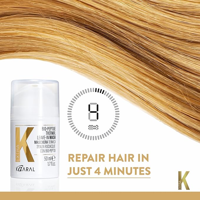 ExtraK Bio-Peptide Thermal Leave-In Hair Mask (50ml), 4-Minute Repair & Heat Protection, Strengthens Damaged Hair, Restores Shine & Elasticity, Professional Keratin Treatment