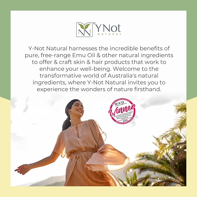 Emu Oil Pure Skin Moisturizer - Nail, Body, Face, Scalp & Hair Moisturizer with Omega 3, 6, 9, Vitamins, & Minerals - Australian Emu Oil for Skincare by Y-Not Natural - 60mL, Blue Gum Eucalyptus