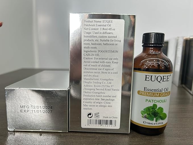 Patchouli Essential Oil 118ml Patchouli Oil with Glass Dropper for Diffuser, DIY Soap, Candle Making - 4Fl Oz