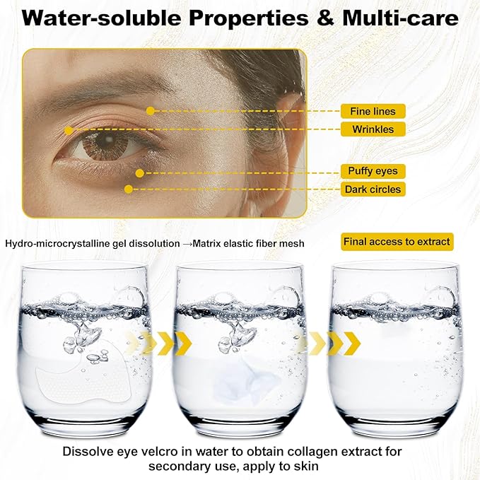 Hotodeal Under Eye Patches (10 Pairs), Using Under Eye Mask Overnight, Eye Patches for Puffy Eyes and Dark Circles, Anti-wrinkle and Lifting Firmness Skin Care, 100% Water-soluble Breathable