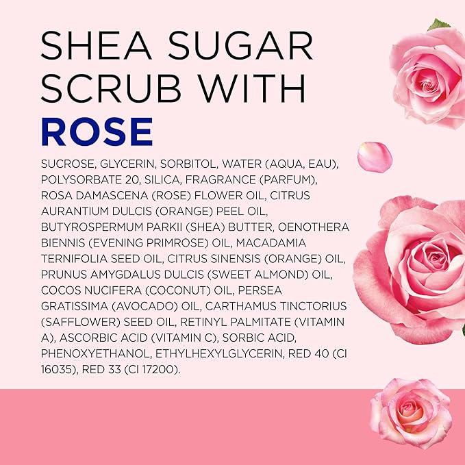 Dr Teal's Shea Sugar Body Scrub, Rose with Essential Oil, 19 oz (Pack of 3)