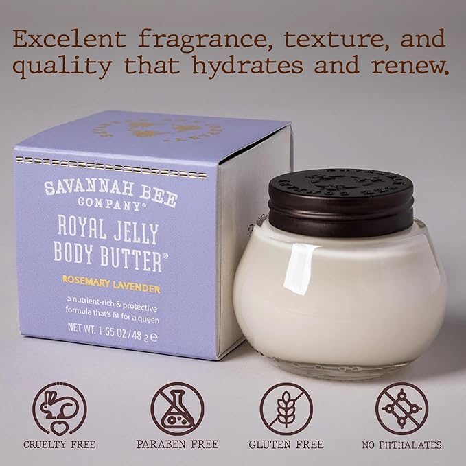 Savannah Bee Company Royal Jelly Body Butter - Deep Hydrating Body Butter for Dry Skin