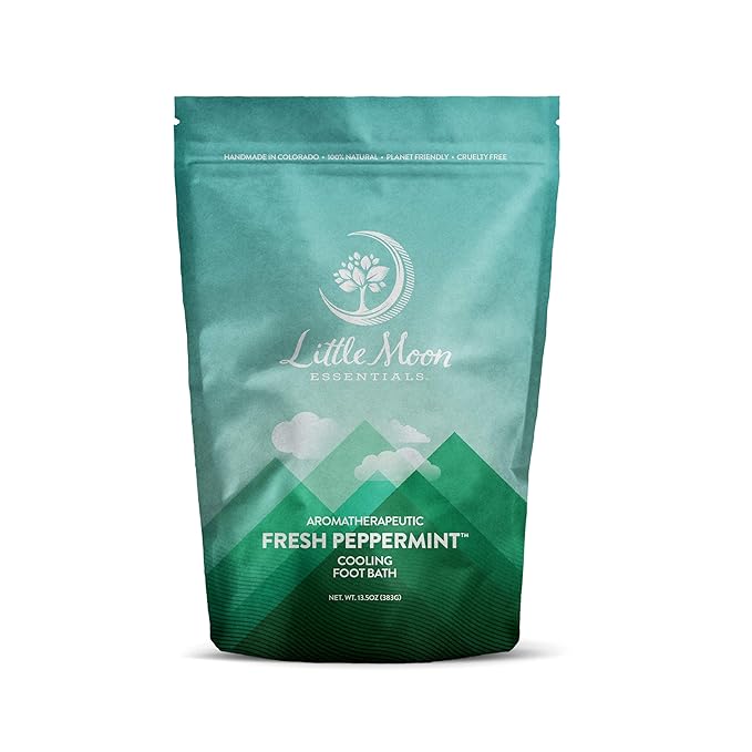 Little Moon Essentials Cooling Foot Bath Salt, Fresh Peppermint, 13.5 oz.