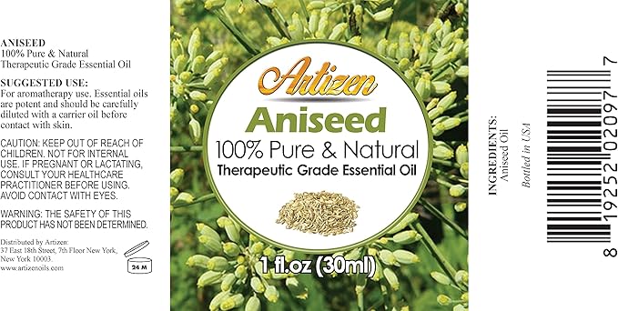 Artizen 30ml Oils - Aniseed Essential Oil - 1 Fluid Ounce